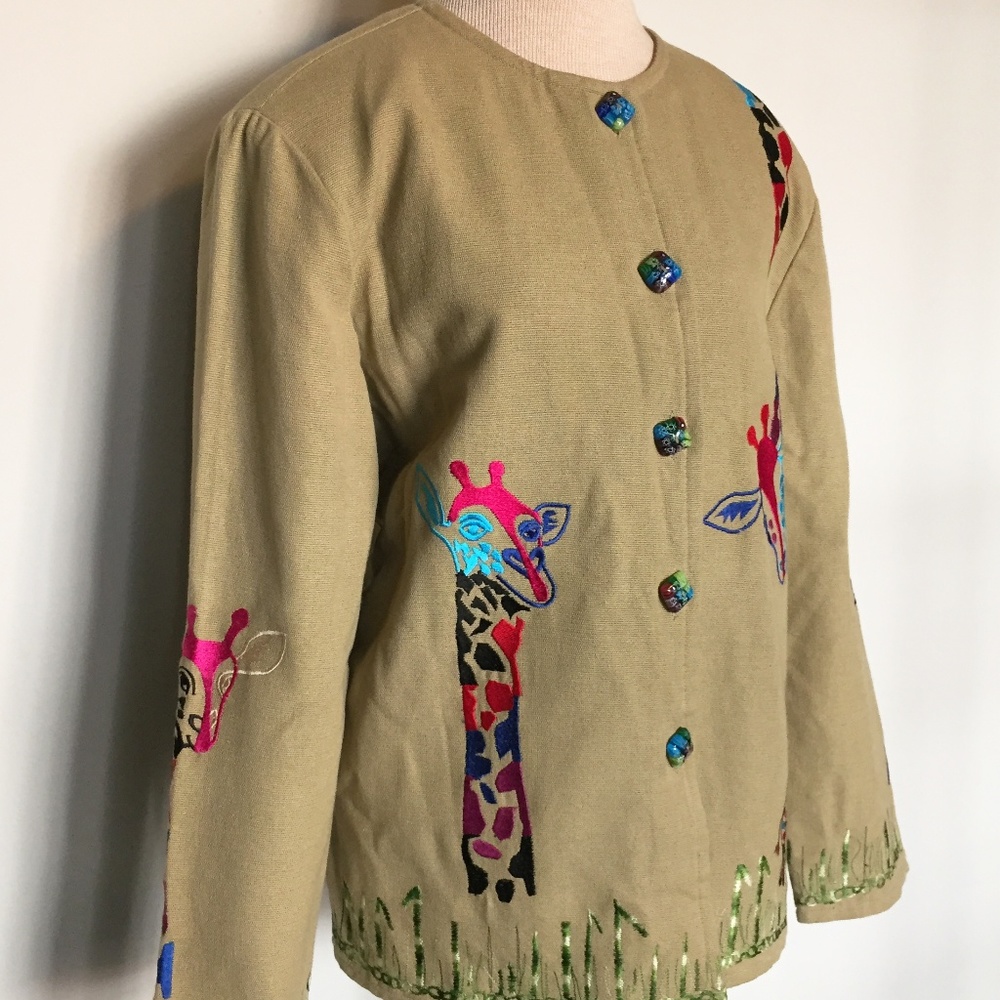 Vtg Daniel K jacket (Embroidered Giraffe)